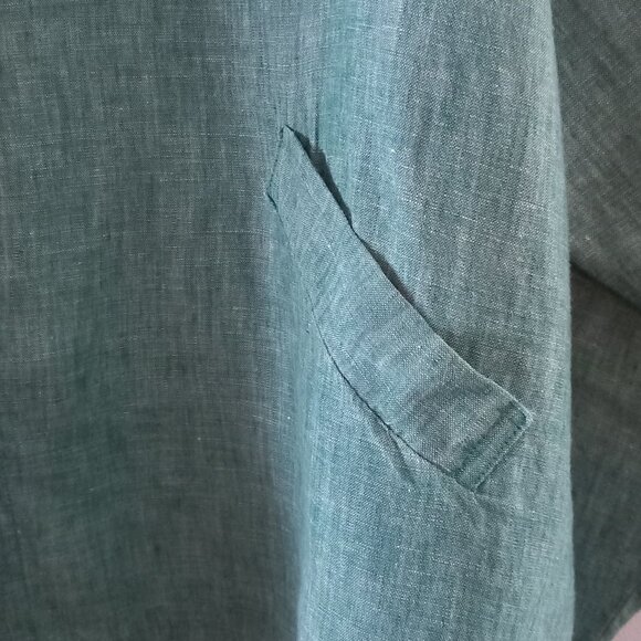 BRYN WALKER turquoise linen oversized jacket - Picture 6 of 9